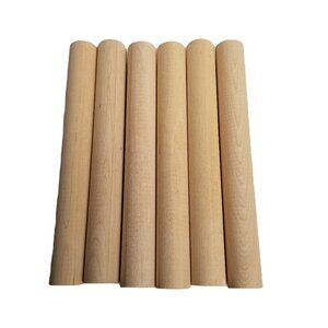 Wooden Dowel Rods 8 Inch x 1 Inch Pack of 6 Natural Hardwood Craft Supply DIY
